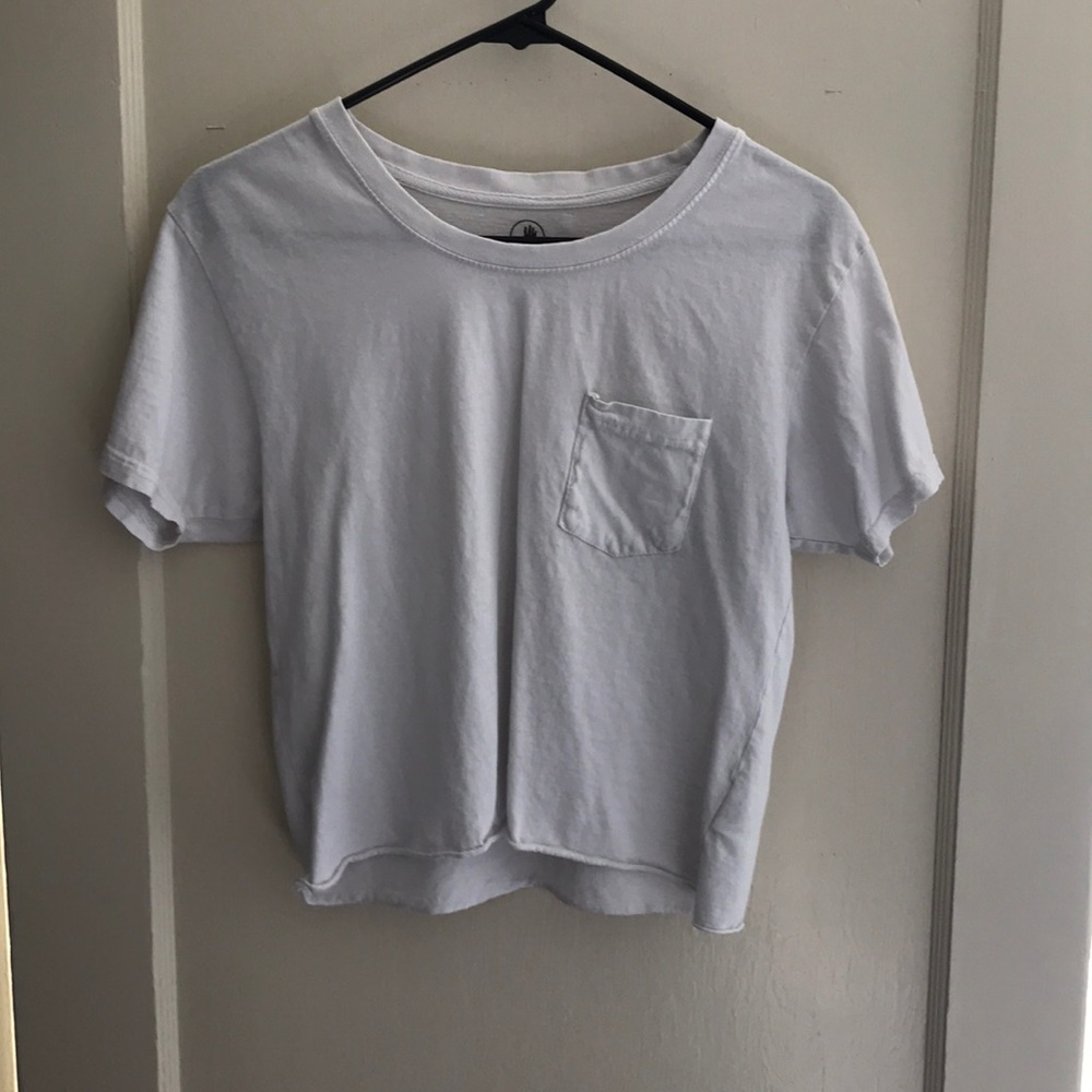 White Breast Pocket Crop Top